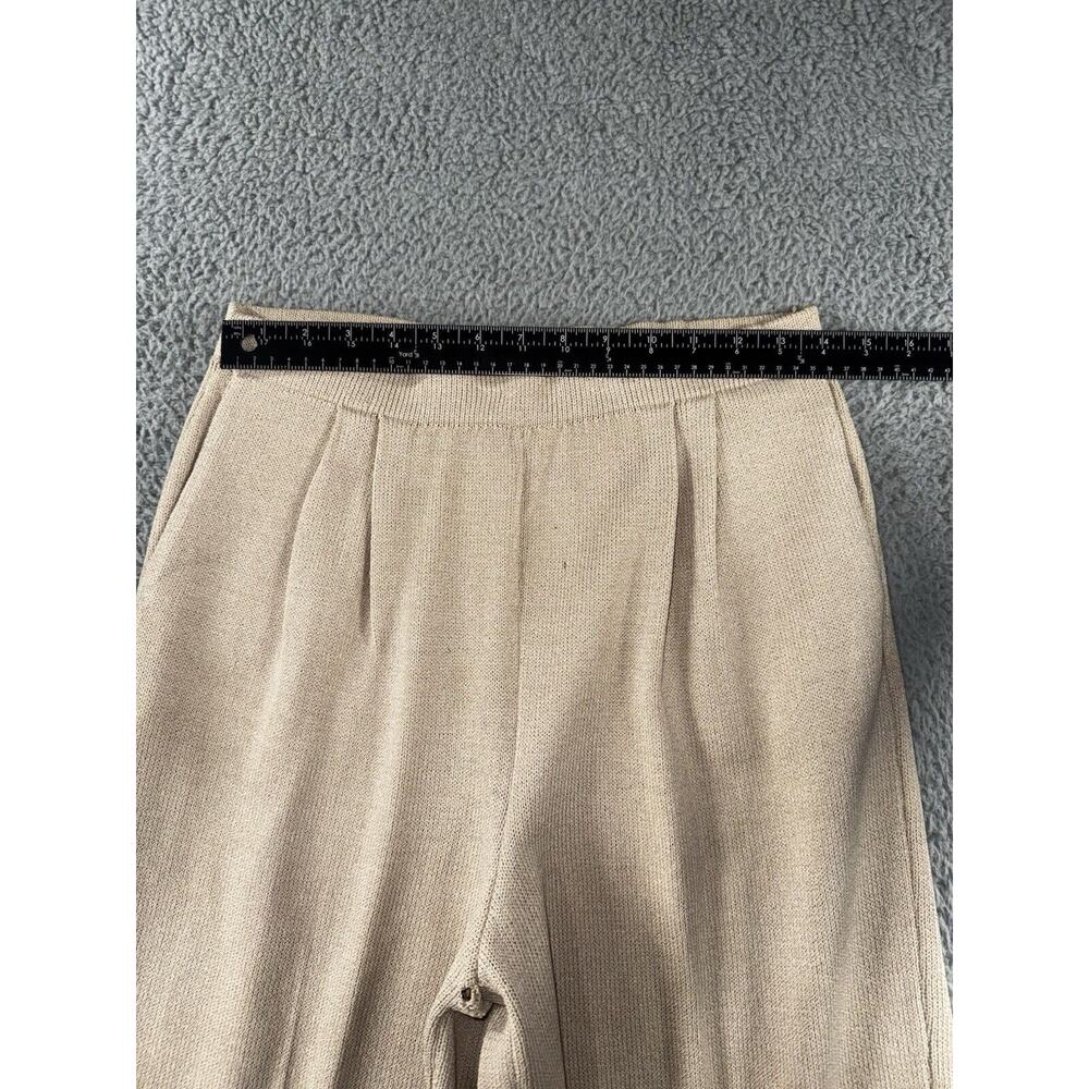 St John Pants Women 8 Pull On Pleated Front Straight Leg Heavy‎ Knit High Rise - Picture 3 of 14